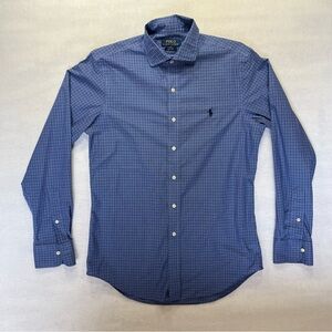 Ralph Lauren Men's Navy Checkered Button-Down Shirt